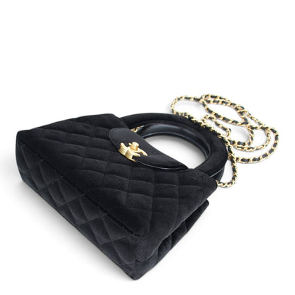 Chanel Nano Kelly Samt schwarz