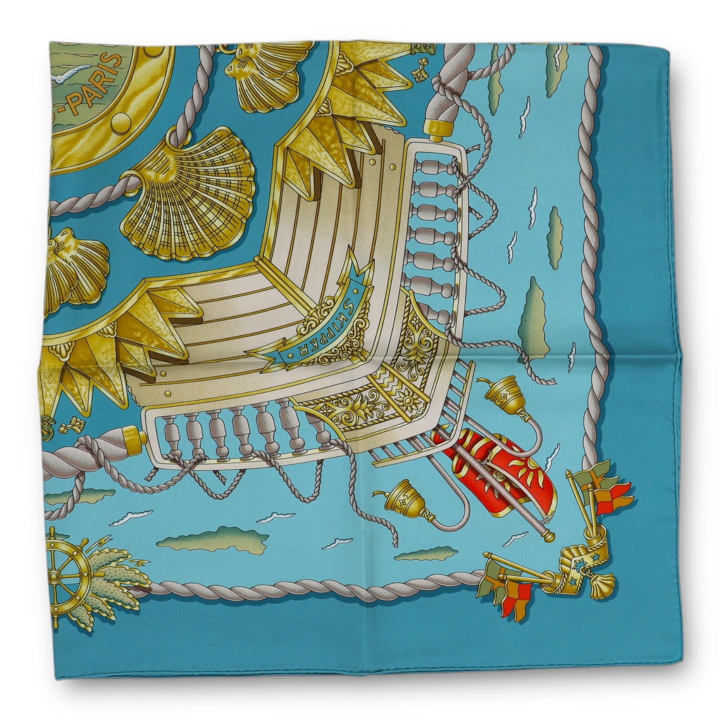 Hermès Carré „Railing“ Blau