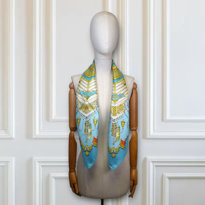 Hermès Carré „Railing“ Blau