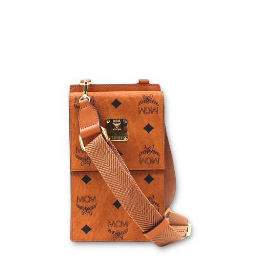 MCM Umhängetasche Visetos cognac