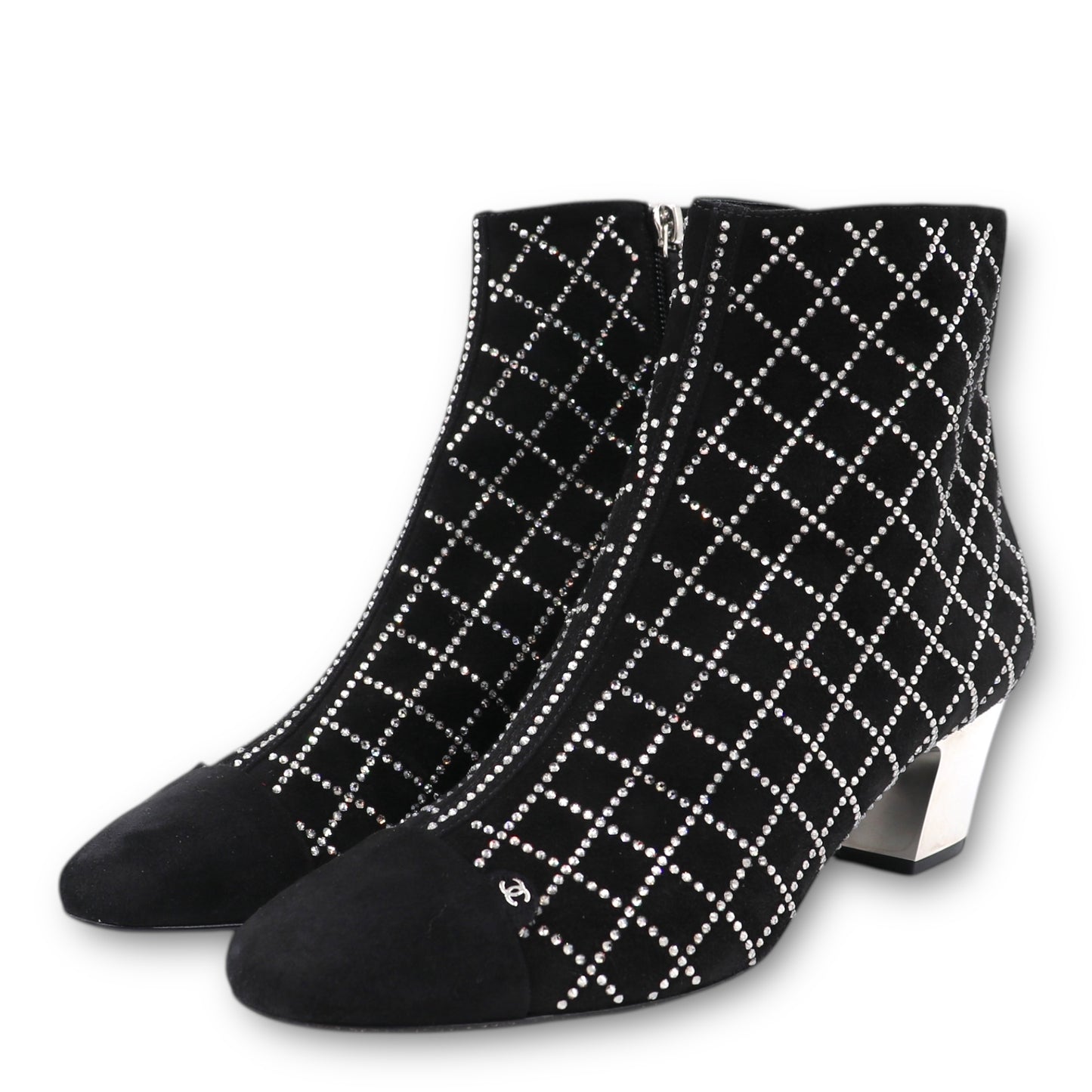 Chanel Stiefeletten schwarz mit Strass Gr. 37.5