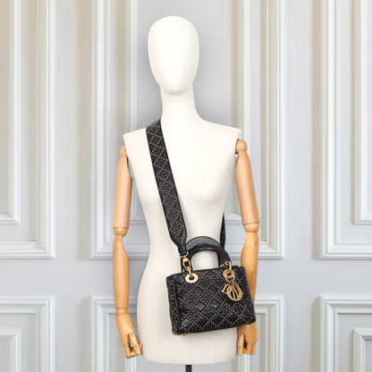 Dior Lady Dior Small Stud schwarz GHW