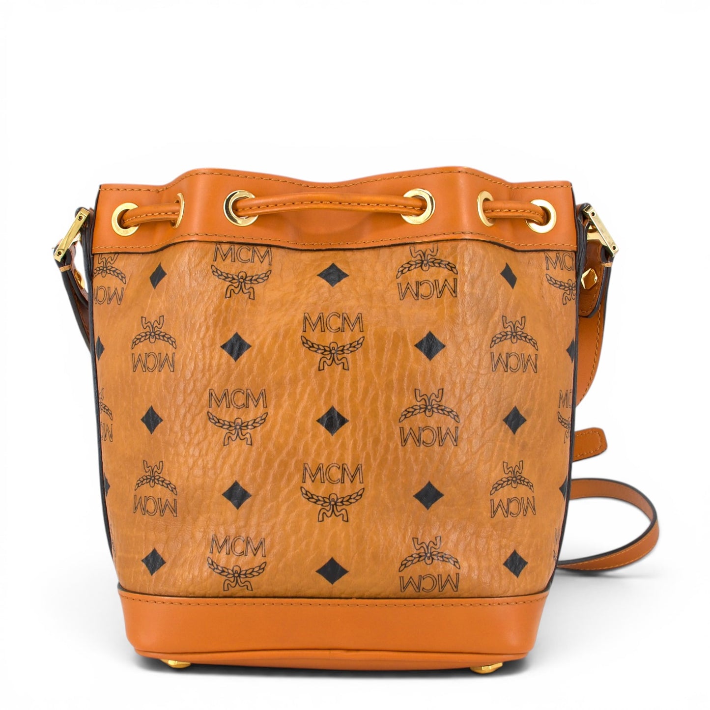 MCM Heritage Beuteltasche Visetos cognac