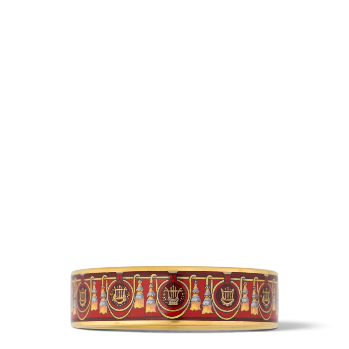 Hermès Emailarmband mittel rot/gold