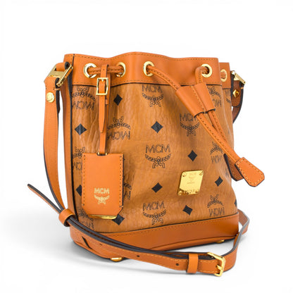 MCM Heritage Beuteltasche Visetos cognac