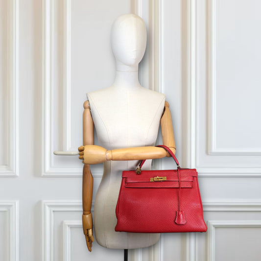 Hermès Kelly 32 Togo rouge vif GHW