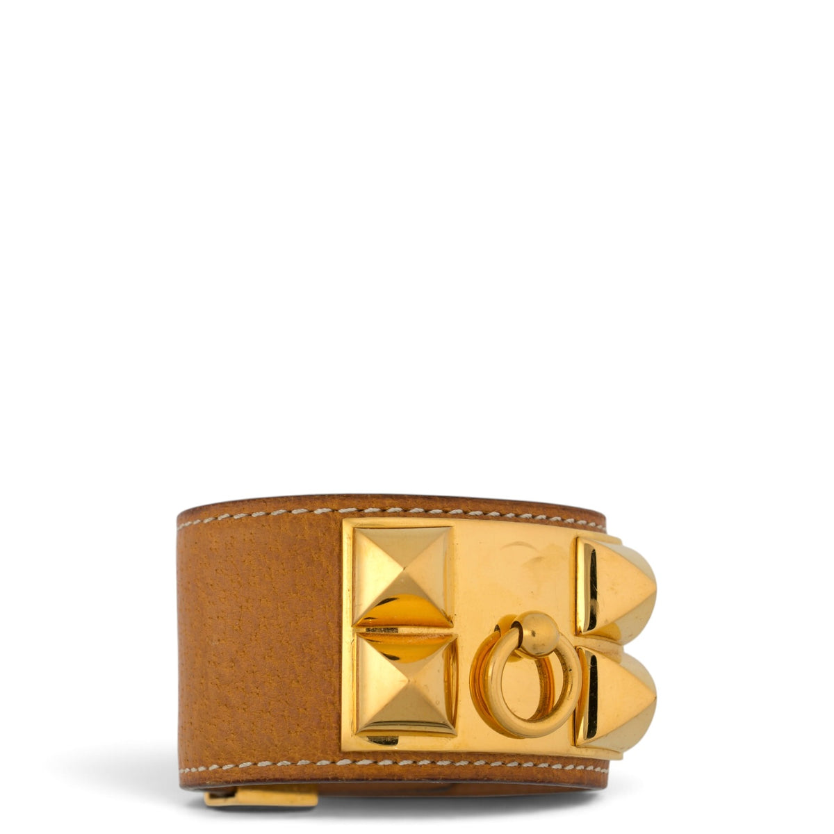 Hermès Collier de Chien peau porc GHW