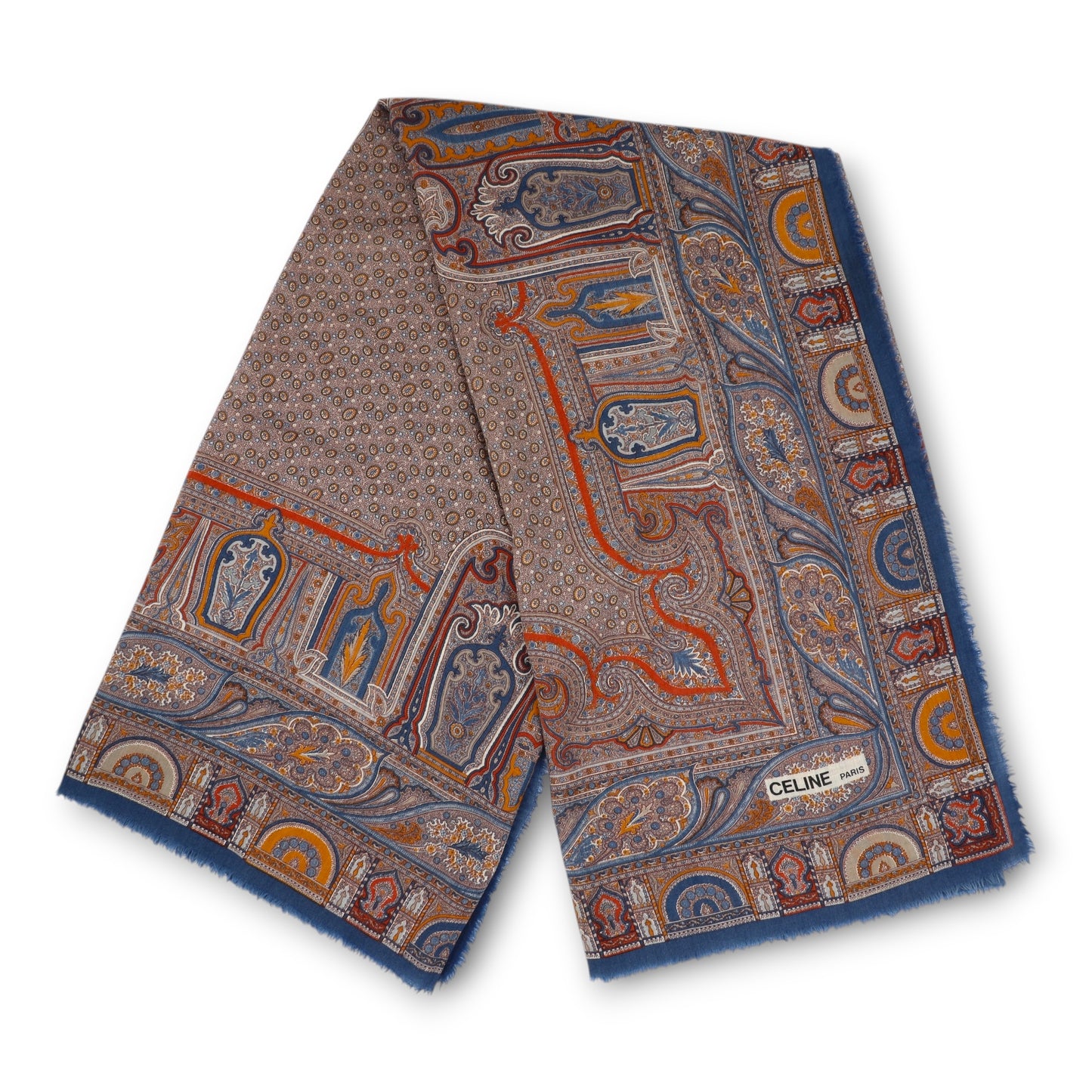 Céline Schal Paisley beige/blau