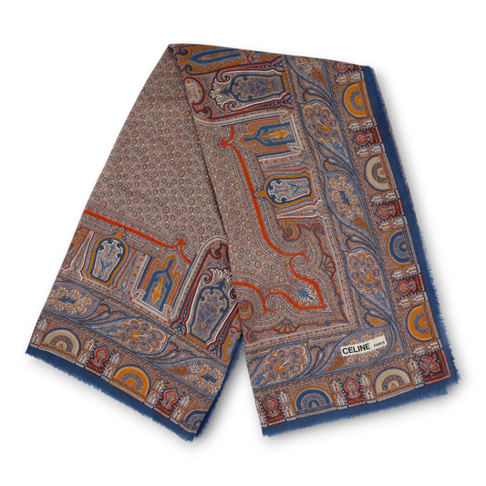 Céline Schal Paisley beige/blau