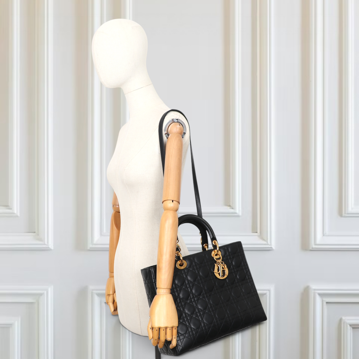 Dior Lady Dior Large schwarz GHW