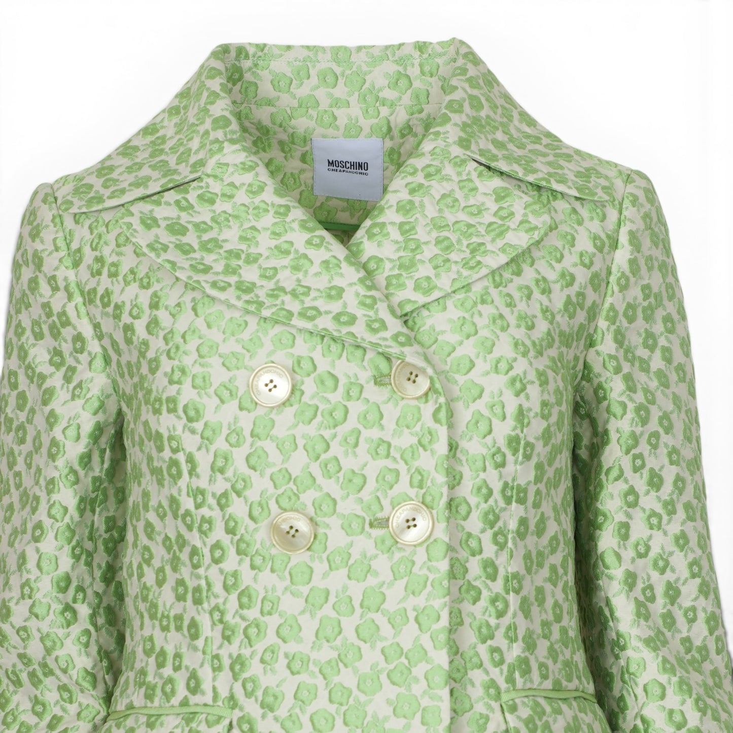 Moschino Blazer crème/grün geblümt Gr. 38