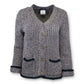 Chanel Cardigan weiss/marine Gr. 38