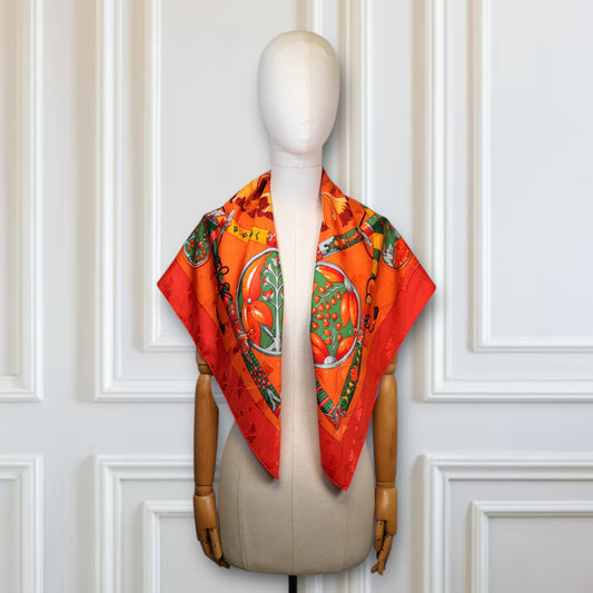 Hermès Carré „Daimyo“ orange