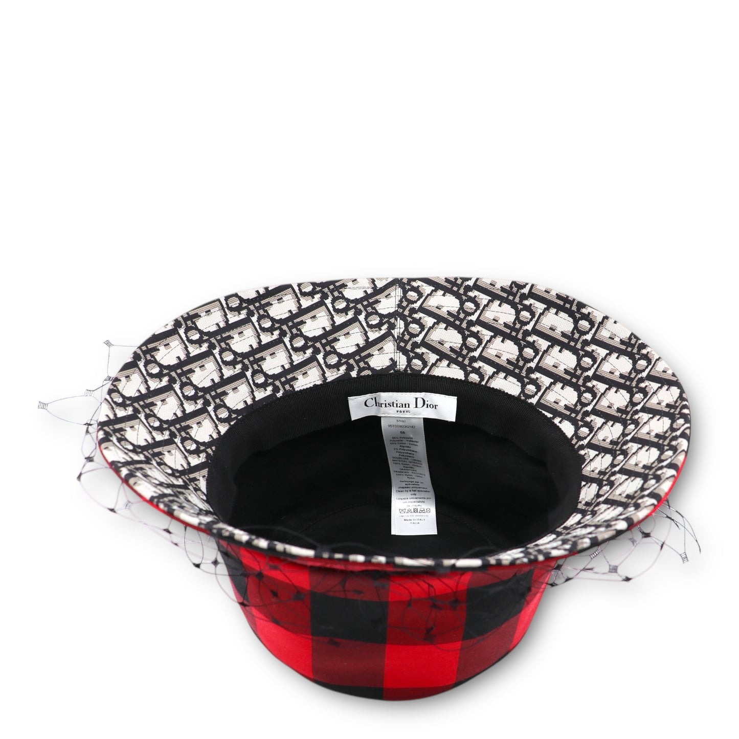 Dior Teddy-D Hut rot kariert Gr. 56