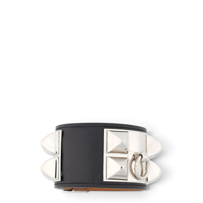 Hermès Collier de Chien schwarz/palladium Gr. S