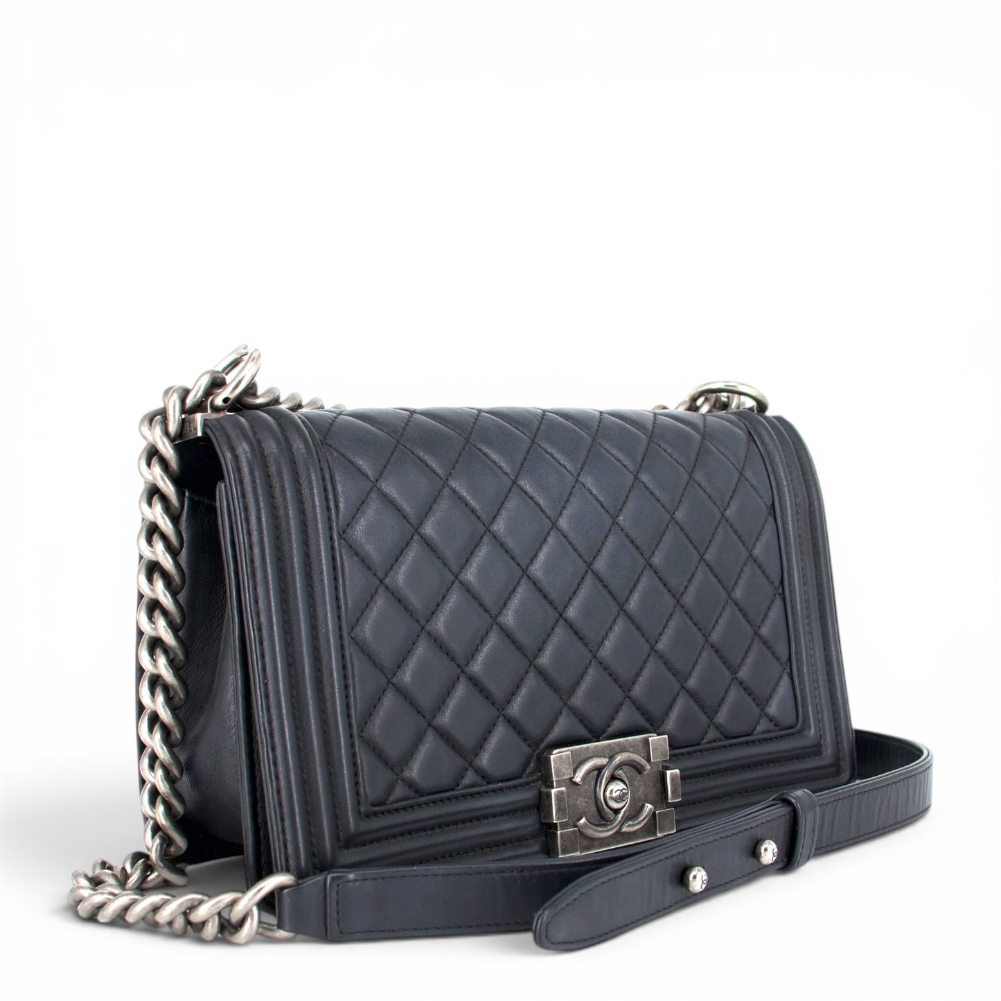 Chanel Medium Boy schwarz RHW