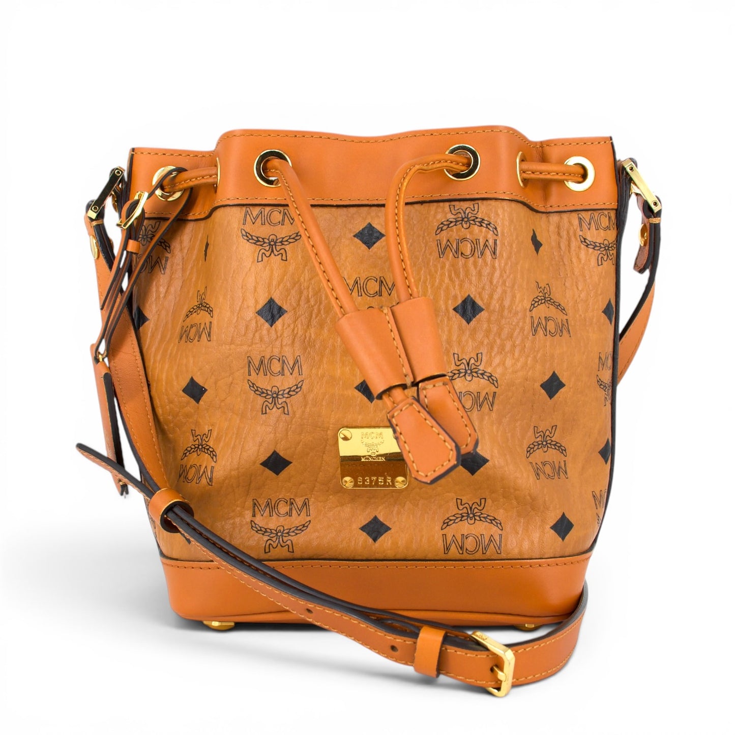 MCM Heritage Beuteltasche Visetos cognac