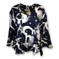 Valentino Seidenbluse marine gemustert IT 44 DE 40