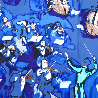 Hermès Carré "Concerto" blau