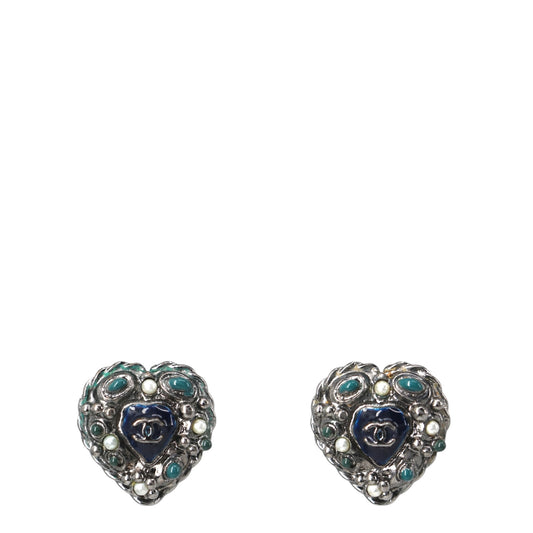 Chanel Ohrringe Herz ruthenium
