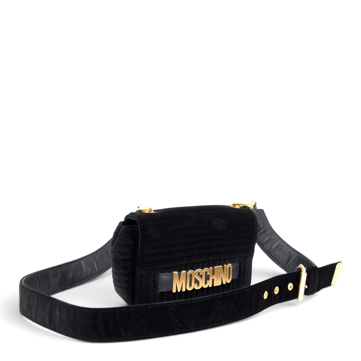 Moschino Umhängetasche Samt schwarz