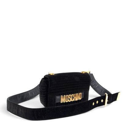 Moschino Umhängetasche Samt schwarz