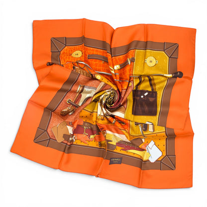 Hermès Carré "Tout cuir" orange