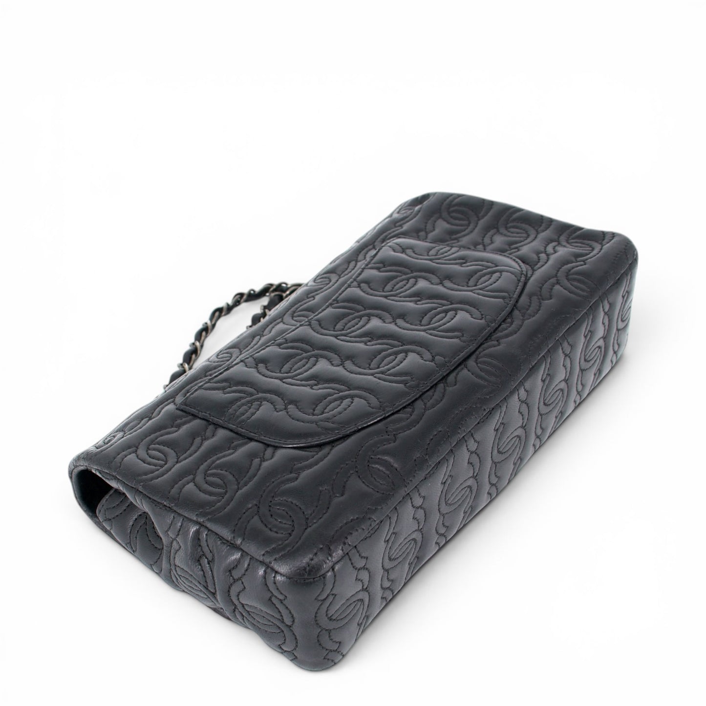 Chanel CC stitch single flap schwarz