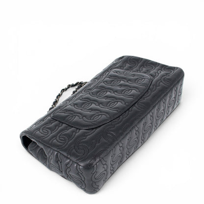 Chanel CC stitch single flap schwarz