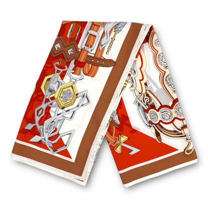 Hermès Carré "Brides & Destin" beige/orange