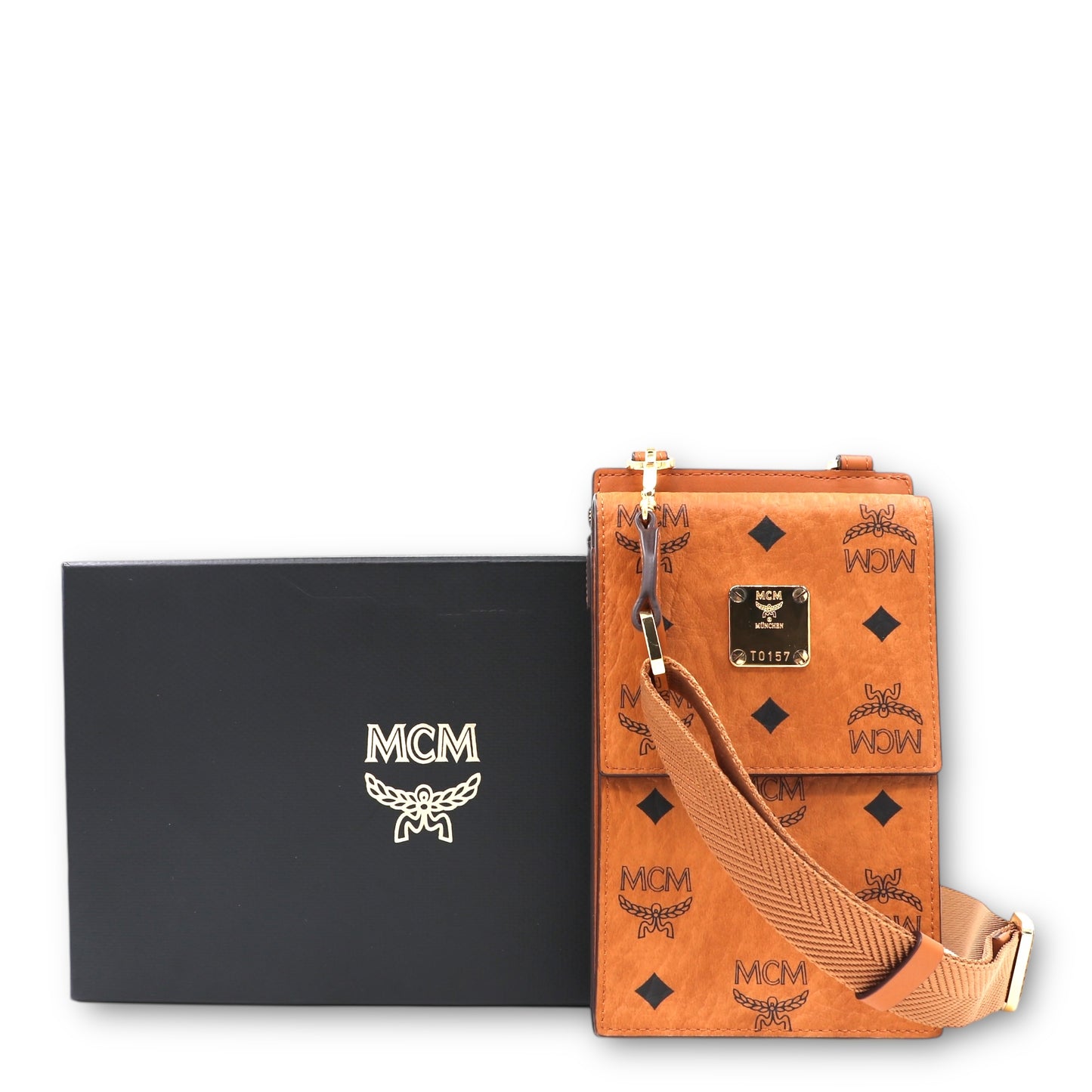 MCM Umhängetasche Visetos cognac