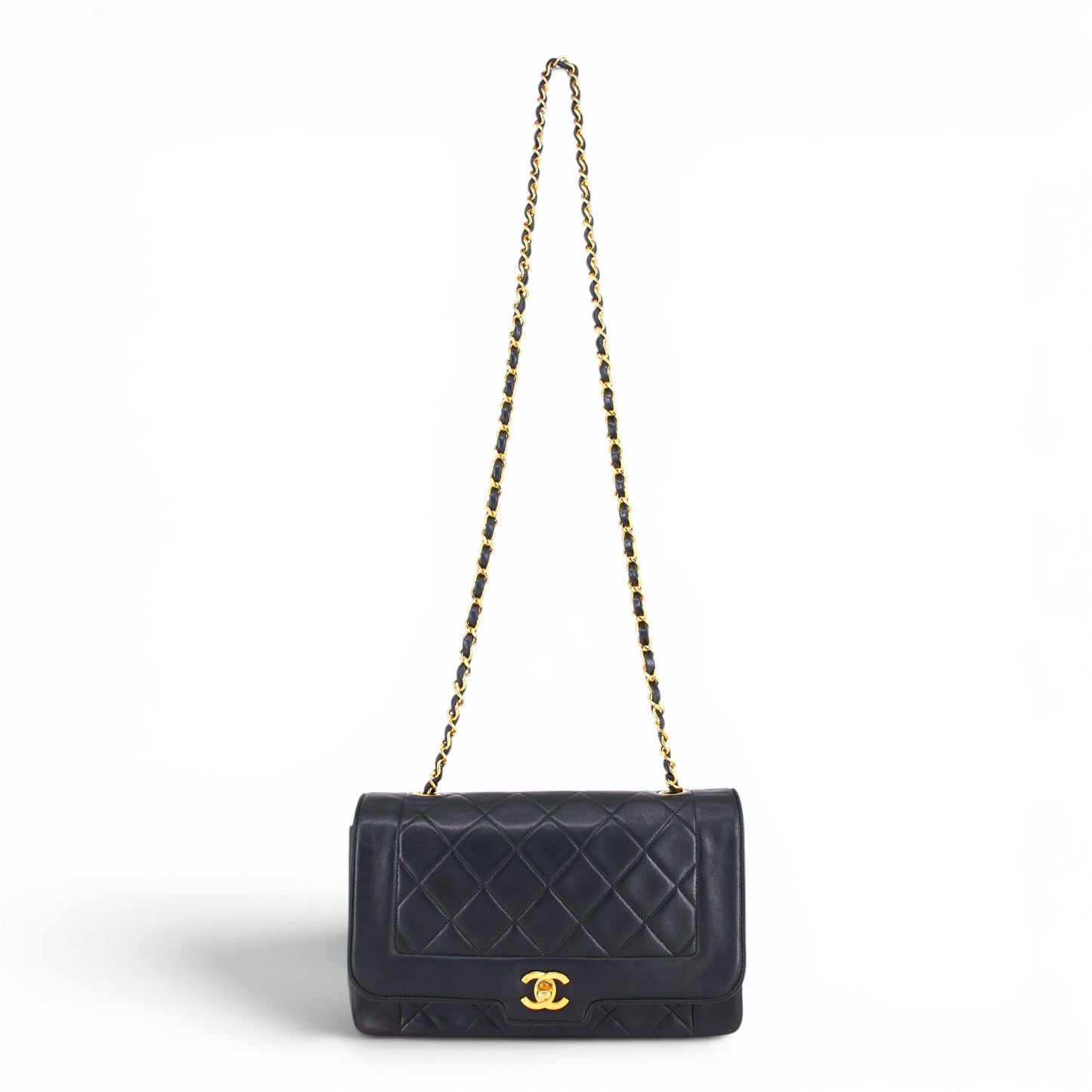 Chanel Diana flap bag schwarz GHW