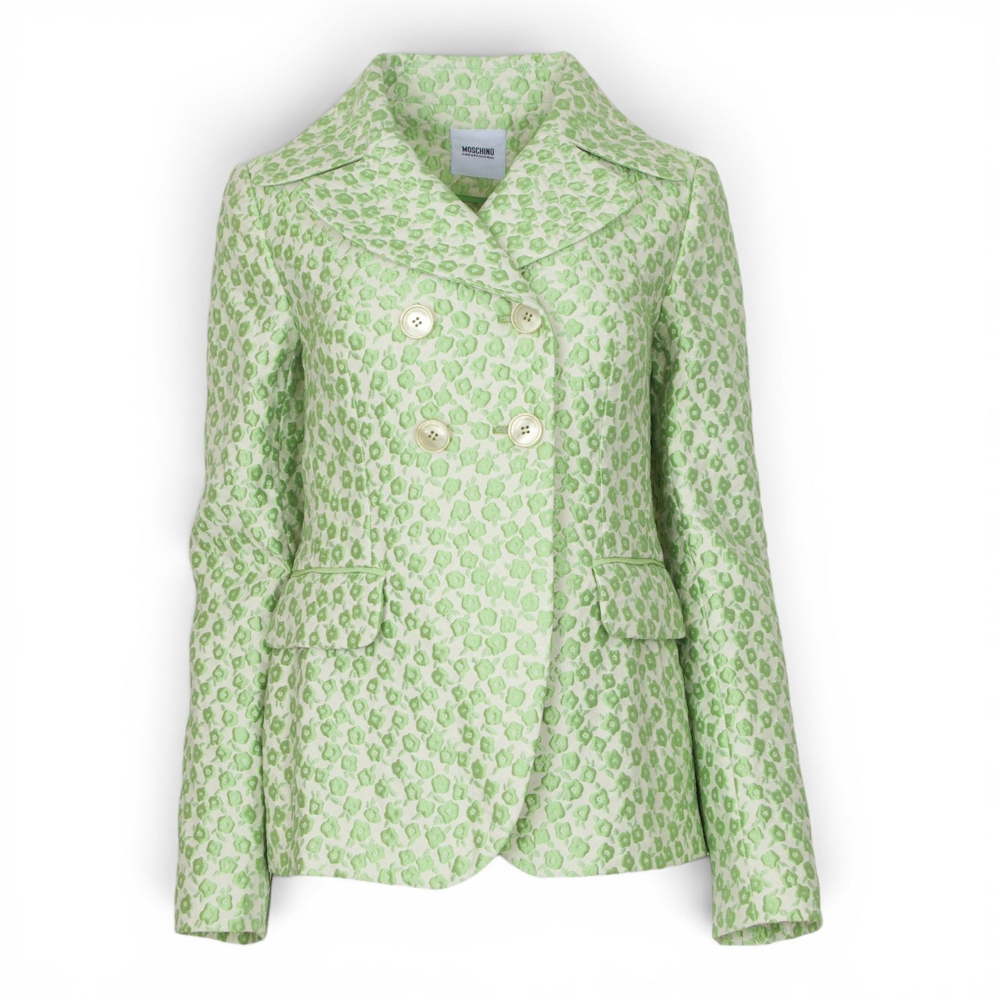 Moschino Blazer crème/grün geblümt Gr. 38