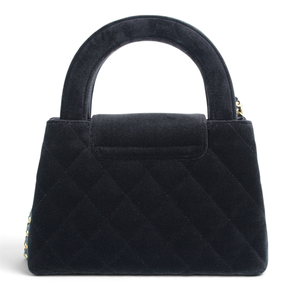 Chanel Nano Kelly Samt schwarz