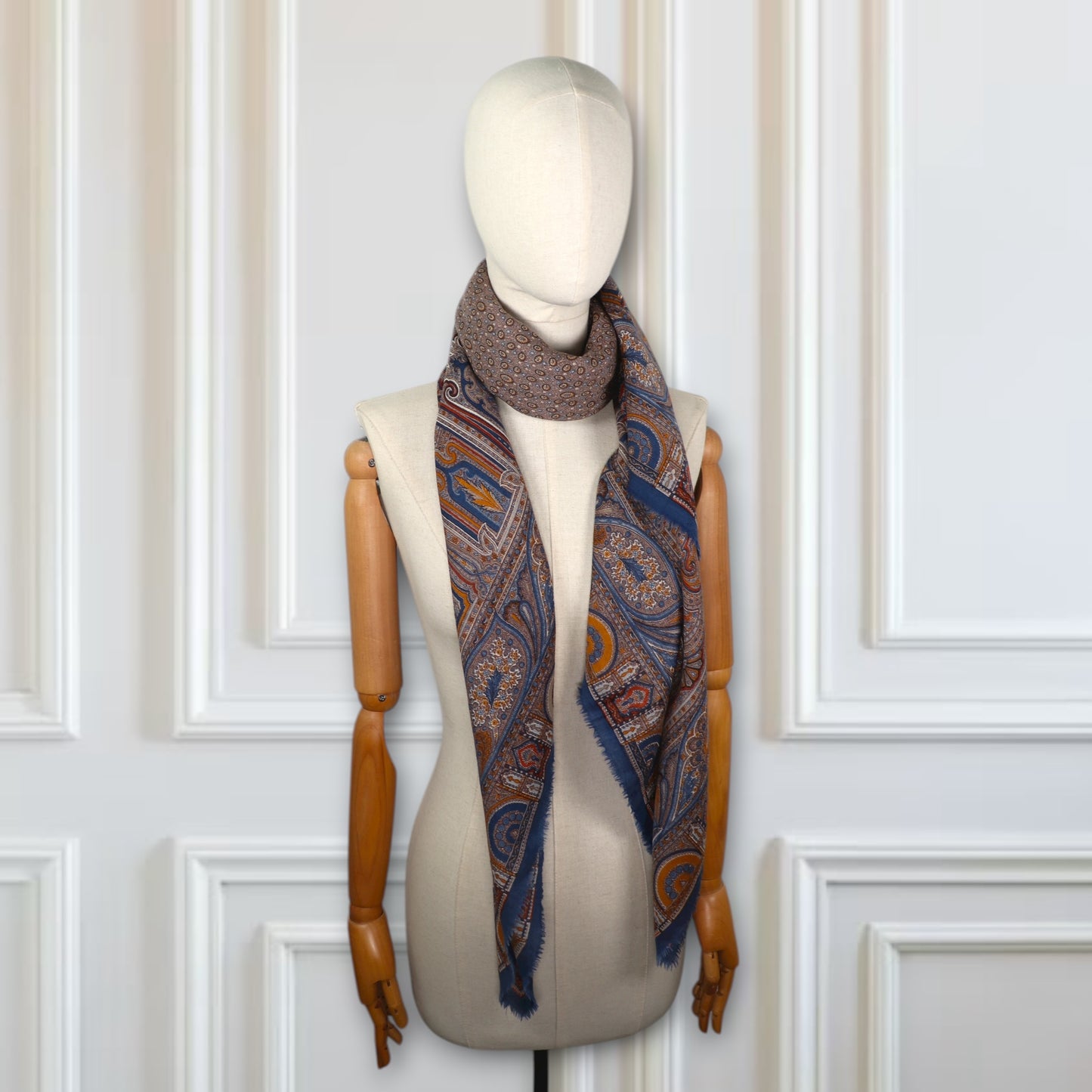 Céline Schal Paisley beige/blau