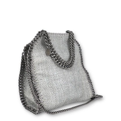Stella McCartney Falabella Woven Raffia grau