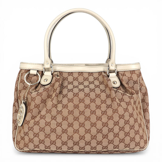 Gucci Schultertasche GG beige