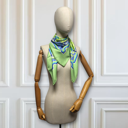 Hermès Carré "Les amoureux de Paris" grün