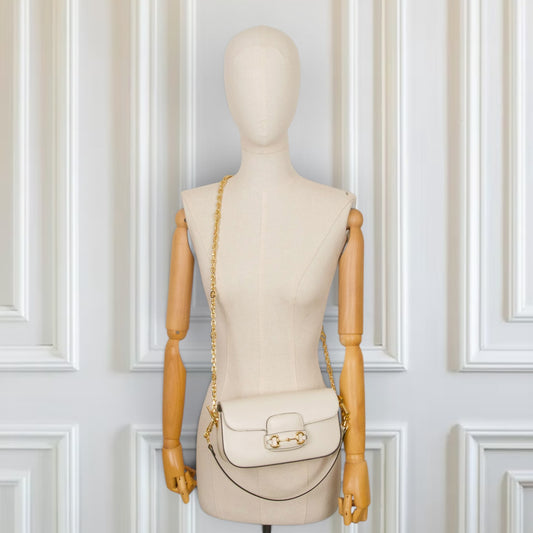 Gucci Small Horsebit 1955 crème