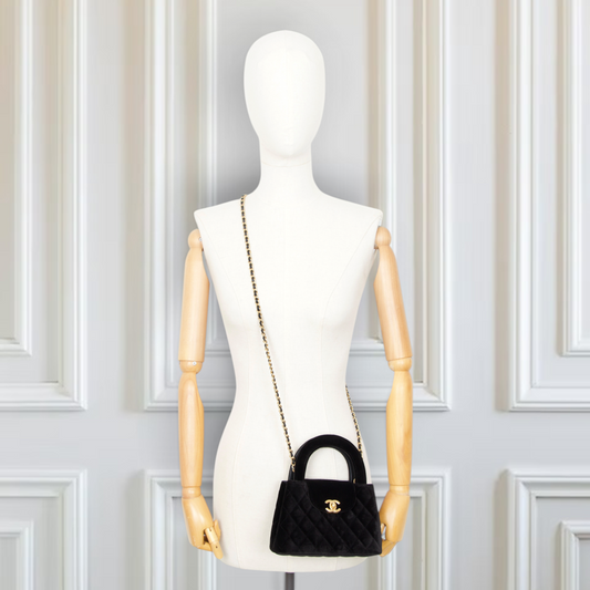 Chanel Nano Kelly Samt schwarz