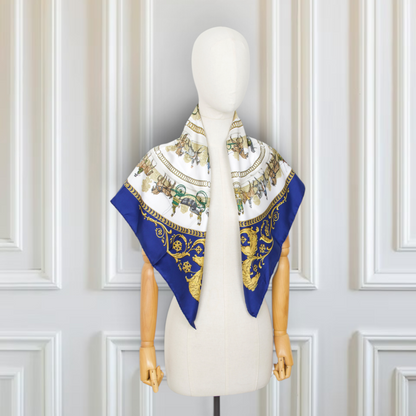Hermès Carré " La Promenade de Longchamps" marine