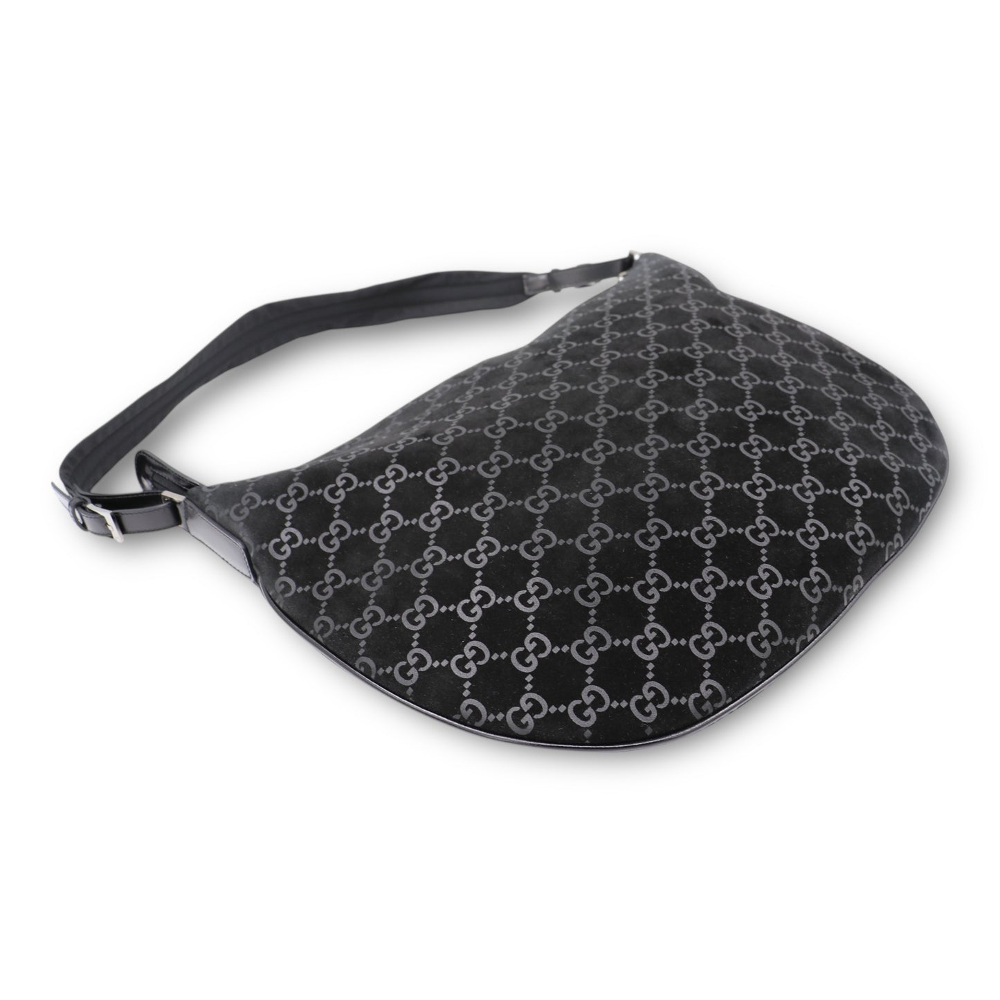 Gucci Schultertasche Wildleder schwarz