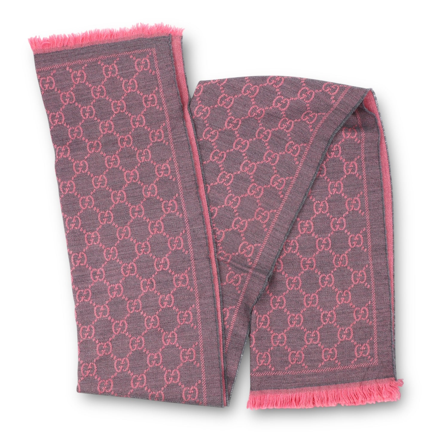 Gucci Schal reversible grau/rosa