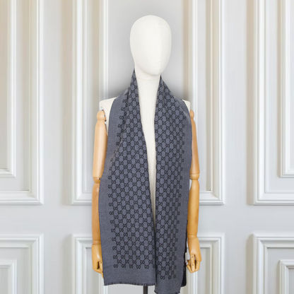 Gucci Wendeschal GG Wolle grau/schwarz