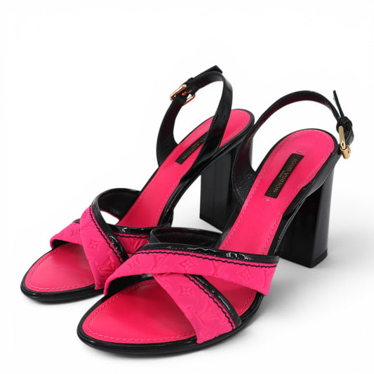 Louis Vuitton Sandalen schwarz/pink Gr. 39