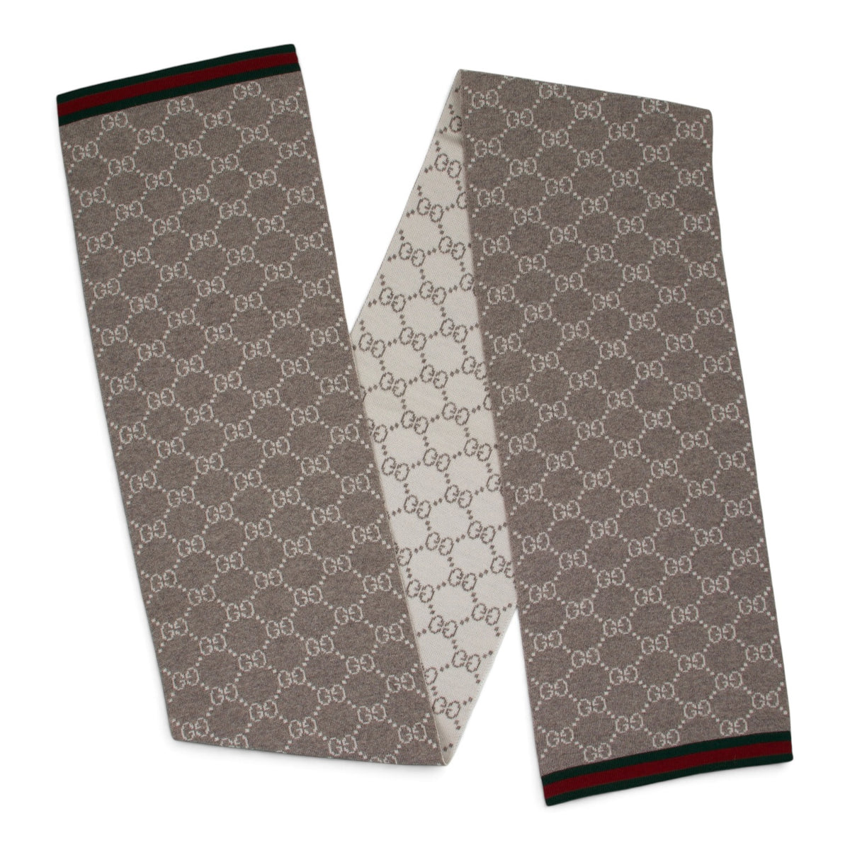 Gucci Wendeschal Wolle GG taupe/crème