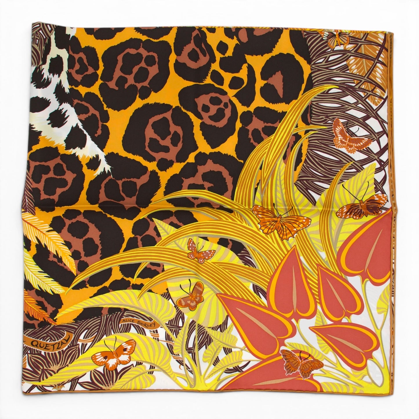 Hermès Carré "Jaguar Quetzal" gelb