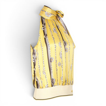 Roberto Cavalli Neckholder Seide gelb IT 44 DE 38