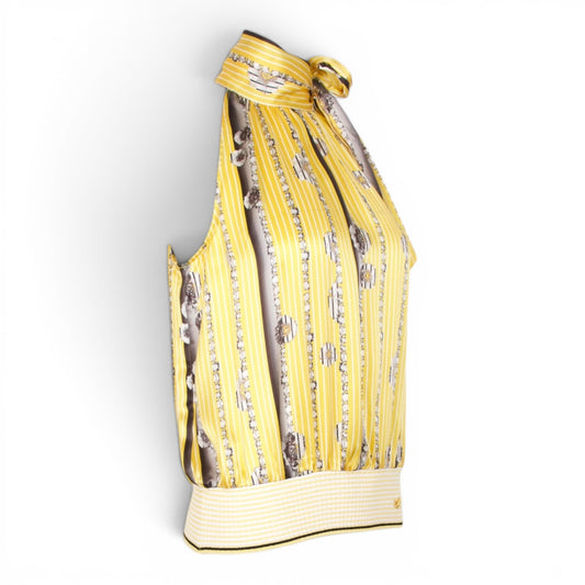 Roberto Cavalli Neckholder Seide gelb IT 44 DE 38