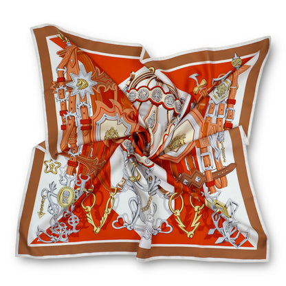 Hermès Carré "Brides & Destin" beige/orange